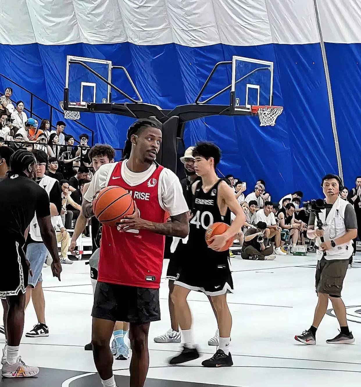 南韩男篮鏖战篮网B队,莫兰特爆发神勇 南韩男篮鏖战篮网B队,莫兰特爆发神勇